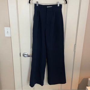 Abercrombie Tailored Wide Leg Pants in Navy XXS Short